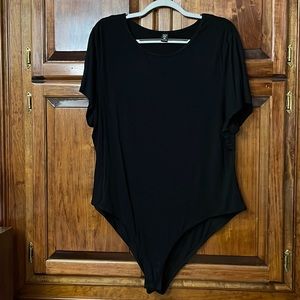 NWOT Black Short Sleeve Bodysuit with Button Closure